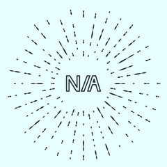 Obraz premium Black line Not applicable icon isolated on grey background. Abstract circle random dots. Vector Illustration