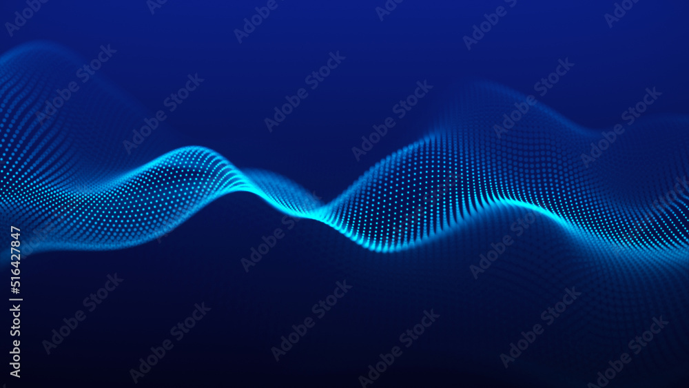 Poster futuristic glowing wave. the concept of big data. network connection. cybernetics. abstract dark bac
