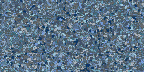 Blue seamless pebble mosaic organic floor pattern