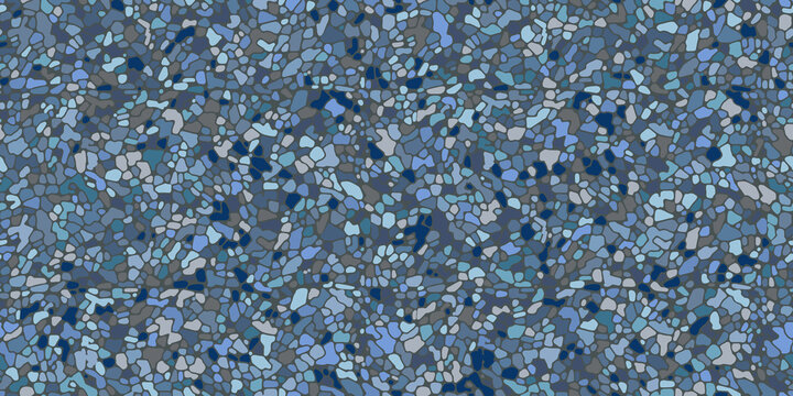Blue Seamless Pebble Mosaic Organic Floor Pattern