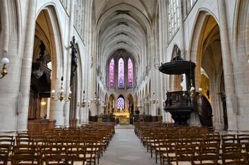 Paris, France 03.23.2017: Great gothic church of Saint Germain l´Auxerrois in Paris