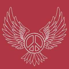 peace with wings, motif design