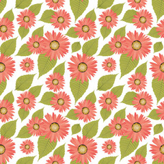 seamless pattern with flowers for background and wallpaper