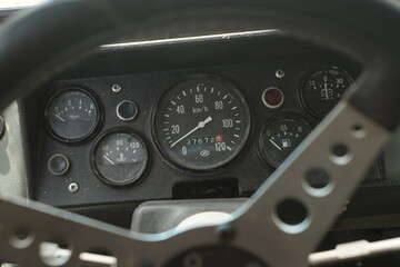 instrument panel of a Russian military car