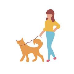 illustration of a girl with a dog