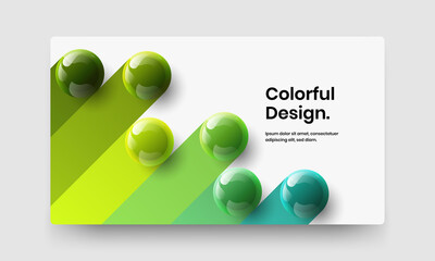 Trendy company identity design vector illustration. Clean realistic spheres book cover layout.