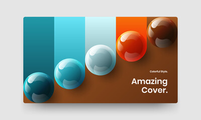 Geometric company identity design vector template. Amazing realistic spheres presentation illustration.