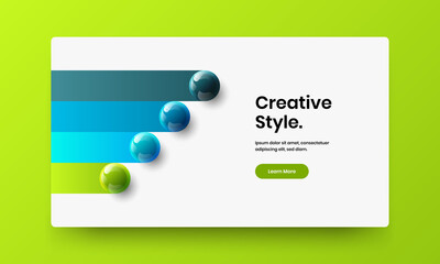 Isolated 3D balls banner concept. Trendy front page design vector template.