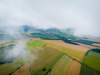 view of the fields from drone