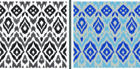 set of seamless geometric patterns, ikat seamless pattern, geometric seamless pattern