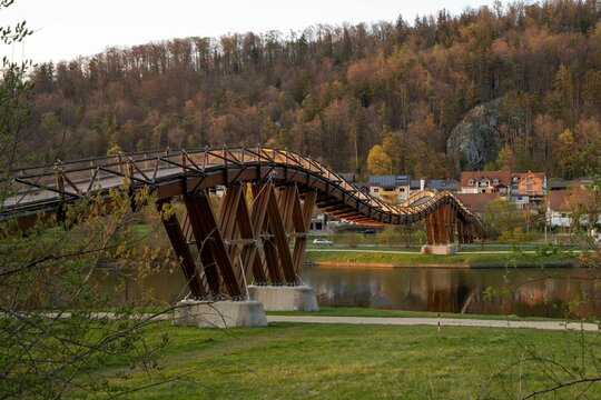 Natural View Of A Curvy Bridge Way Across The Village