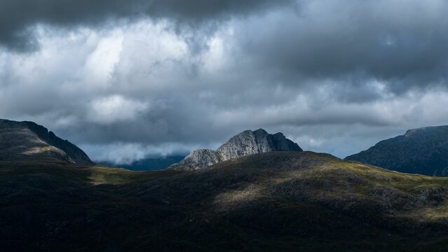 Mesmerizing view of Tryfan Mountain in the Ogwen Valley, Snowdonia, Wales