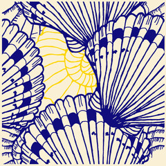 seamless shell pattern, shell design