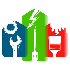Tool for repair and service symbol. Maintenance and construction of house design