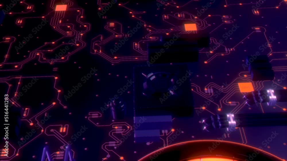 Poster abstract control panel of a futuristic computer machine. glowing indicators of an alien computer.