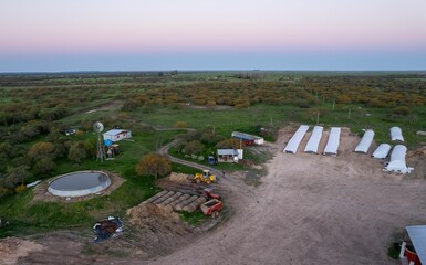 Aerial view of a farm in the province of Buenos Aires. Argentina.