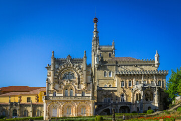 Bussaco palace located in the portuguese thermal region of Luso, worldwide known by it´s mineral waters. Palace in the woods in the protected forest of Bussaco