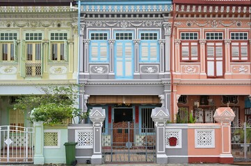 Peranakan houses Koon Seng Road, Joo Chiat, with elements of Chinese, Malay, Western architecture