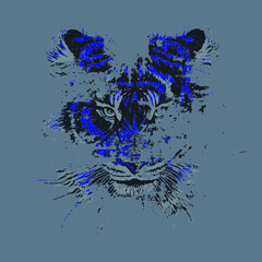 Tiger Artwork, Tiger Design, Grunge Tiger Head