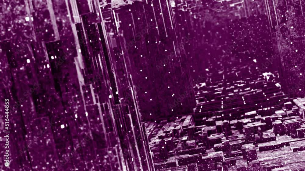 Poster flying into digital technologic tunnel with 3d big data objects. motion. technological and connectio