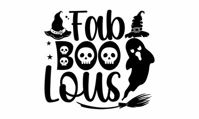 Fab boo lous, Halloween  SVG, t shirt designs, Get in the creepy halloween spirit with this trick or treat cut file, This clip art piece features the words trick or treat with pumkins, bats, and spide