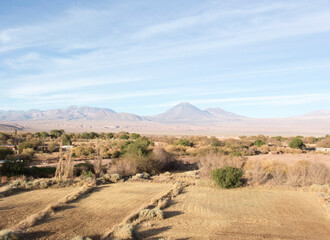 View of desert landscape in San Pedro de Atacama