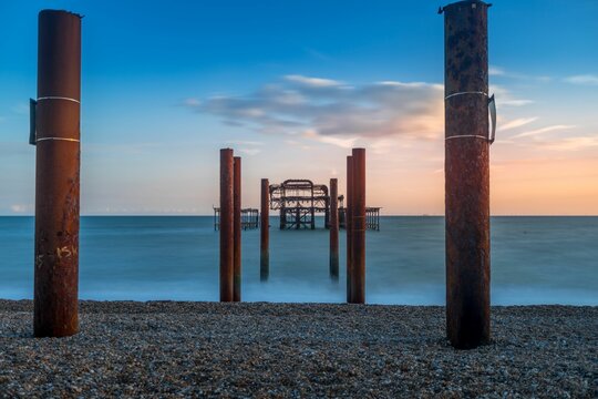 Derelict West Pier of Brighton, England