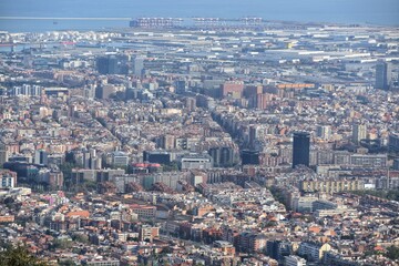 city aerial view, Barcelona 