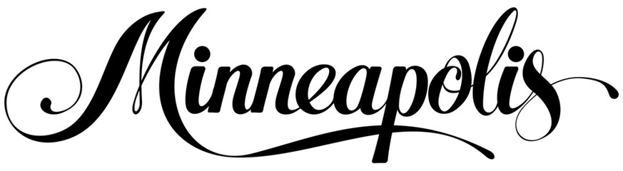 Minneapolis - custom calligraphy text