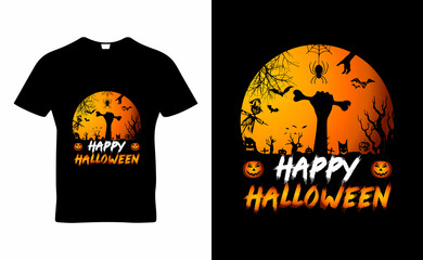 Happy Halloween t-shirt template design vector