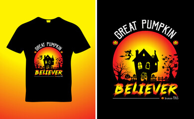 Great pumpkin believer since 1966 quote t-shirt template design vector
