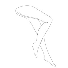 one continuous line drawing of female legs vector