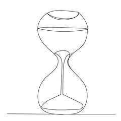 one continuous line drawing hourglass vector