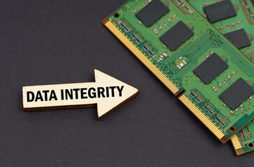 On the black surface lies RAM and an arrow with the inscription - Data integrity