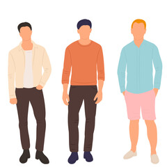 men  in flat style, isolated, vector