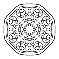 Naklejka premium ornamental round ornament for coloring page