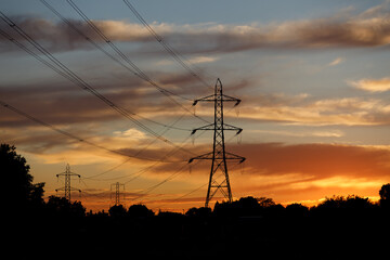 background, blue, britain, cable, cloud, clouds, distribution, electric, electrical, electricity,...