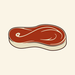 Steak icon isolated on white background. Vector illustration