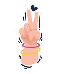 hand with peace signal