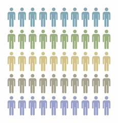 group of people vector illustration,man icon with different colors.