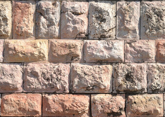 Textura de tijolos de pedra branca envelhecidos