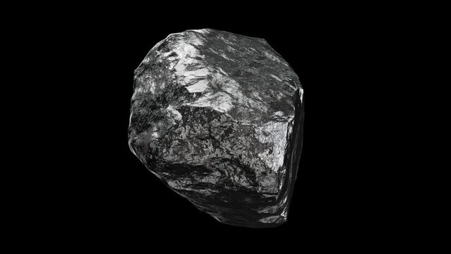 Realistic looping 3D animation of the aluminium nugget demonstration rendered in UHD with alpha matte