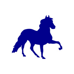 horse vector. Silhouette horse symbol design with blue vector body