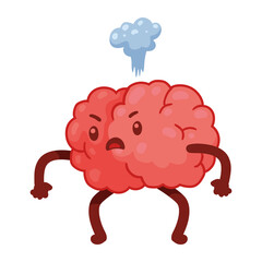 brain angry comic character