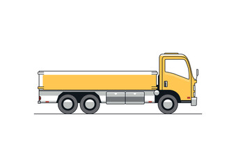 Fototapeta premium Line vector design of the modern medium-duty, cab-over-engine truck.