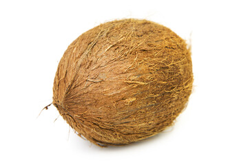 Coconuts whole isolated on white background. Clipping path.