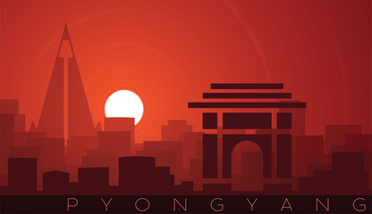 Pyongyang Low Sun Skyline Scene
