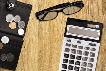 Inflation concept with calculator, Global Economics and Inflation Control, income crisis