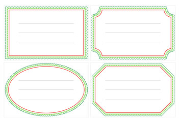 Papier Etiketten Set /Sammlung f&uuml;r Schule, B&uuml;ro und K&uuml;che,
Vektor Illustration isoliert auf wei&szlig;em Hintergrund
