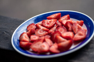 strawberries  in a bowl, norrland, sverige,sweden